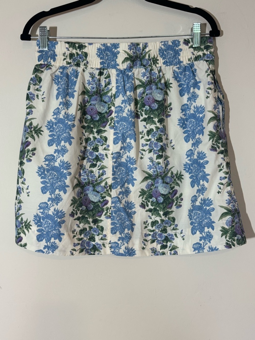 Clare V. Theo Mini Skirt Anthropologie Floral Blue Size M - Picture 6 of 11